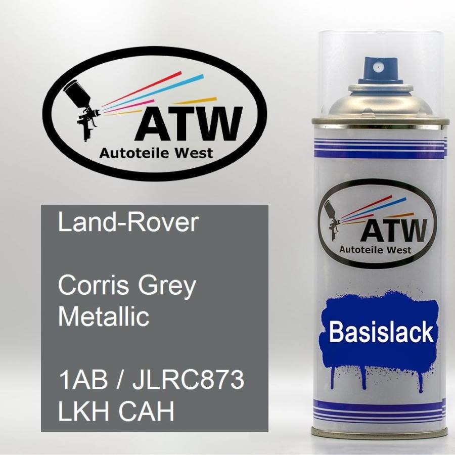 Land-Rover, Corris Grey Metallic, 1AB / JLRC873 LKH CAH: 400ml Sprühdose, von ATW Autoteile West.